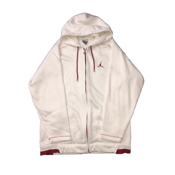 Air Jordan Retro 3 Full Zip Hoodie Medium Cream Red - Picture 1 of 9